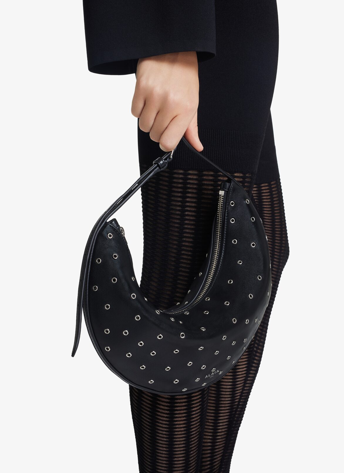 EYELET Demi-Lune BAG ALAÏA BLACK EYELET DEMI-LUNE BAG